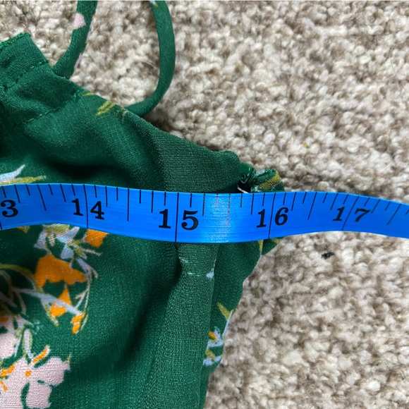 Urban Outfitters April Tie-Back Midi Slip Dress, Small, Green Floral EUC - Picture 8 of 12
